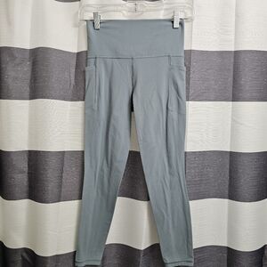 Athleta Gray Blue Leggings with High Waist and Matte Finish  Crop Length